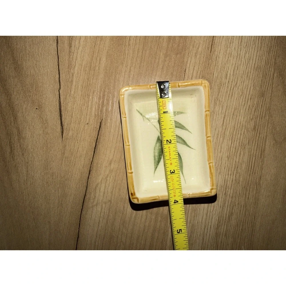 Bamboo Design Thick Ceramic Soap Ring Dish‎ Japan